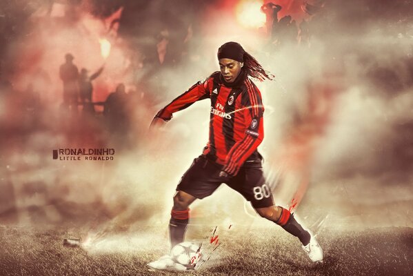 Milan football player with a ball