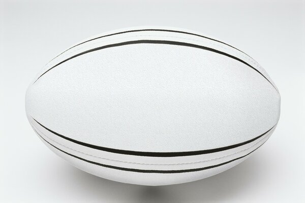 White Rugby ball with black stripes