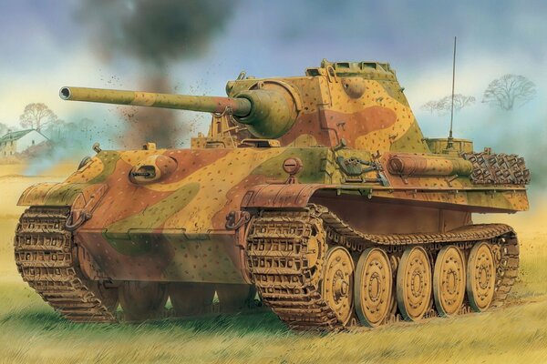 Mittelschwerer Panzer im Feld