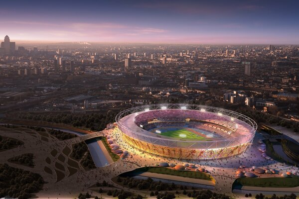 The Olympic Stadium in the UK from the air