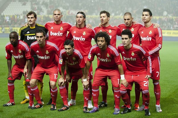 Squadra del Real Madrid con Cristiano Ronaldo