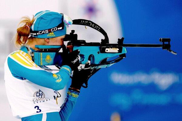 Biathletin Kristalewa bei den Winterspielen 2011