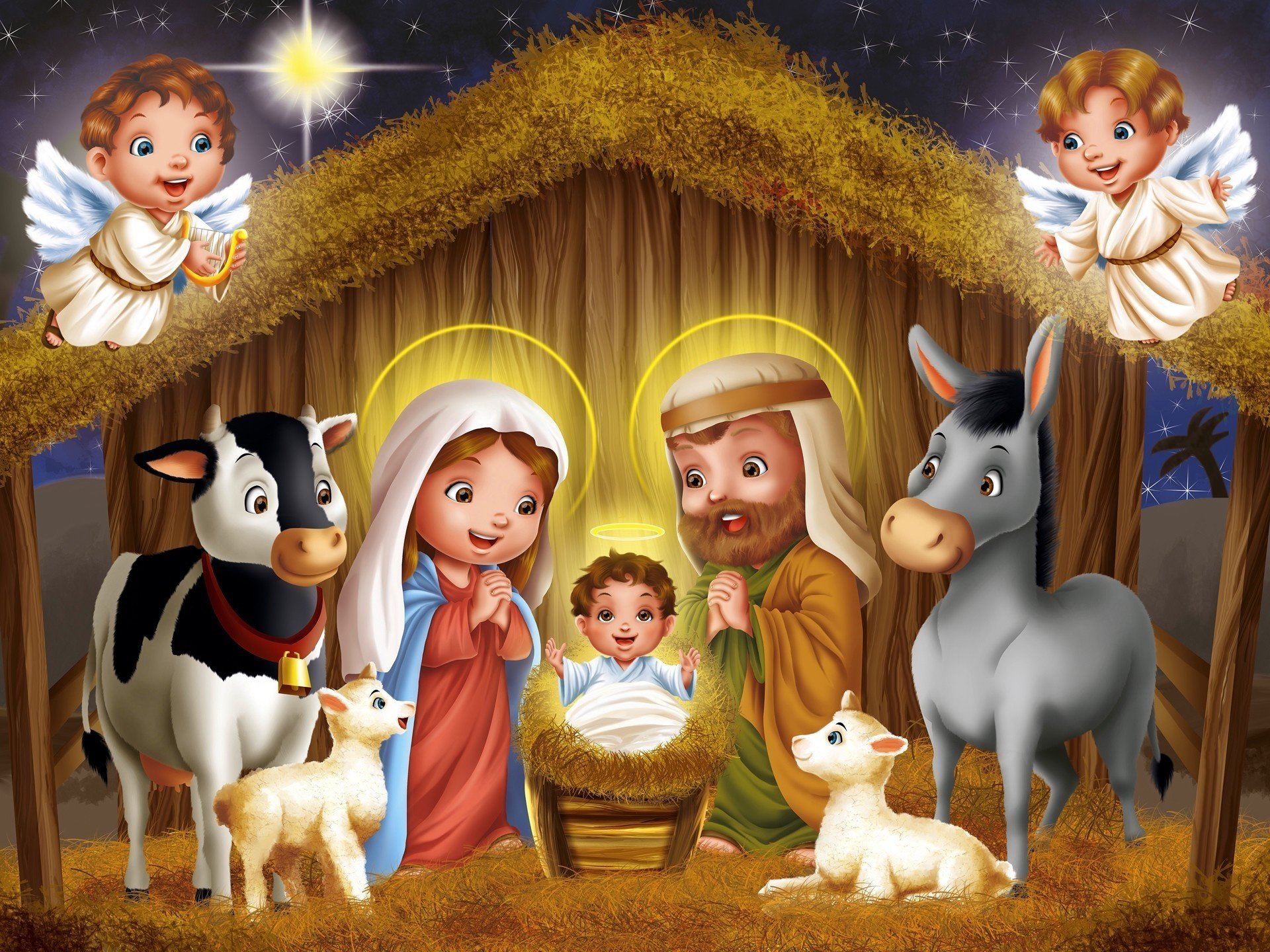 the cradle christmas angels child art