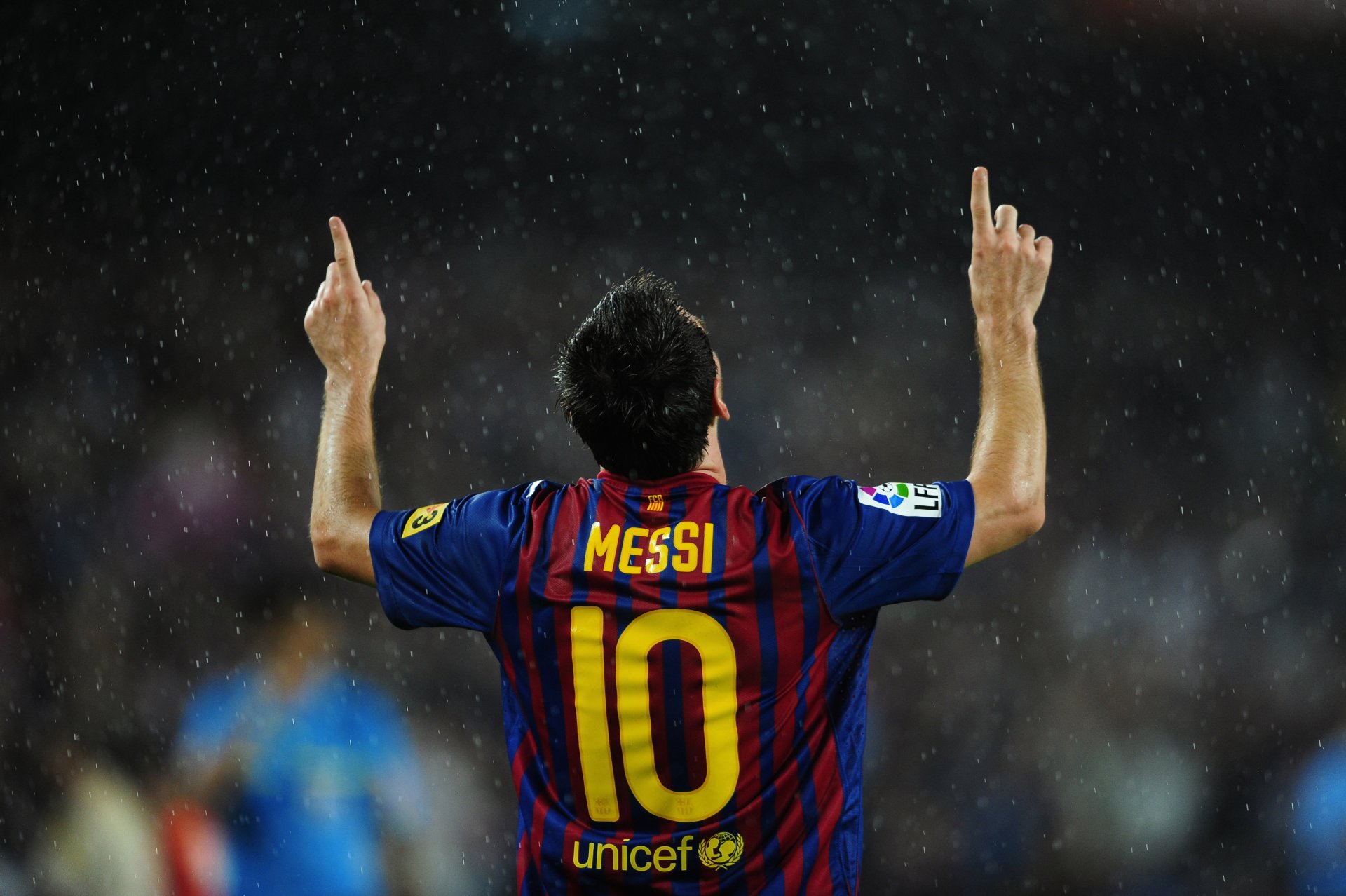 messi lionel pluie fc barcelone célébration but atletico madrid