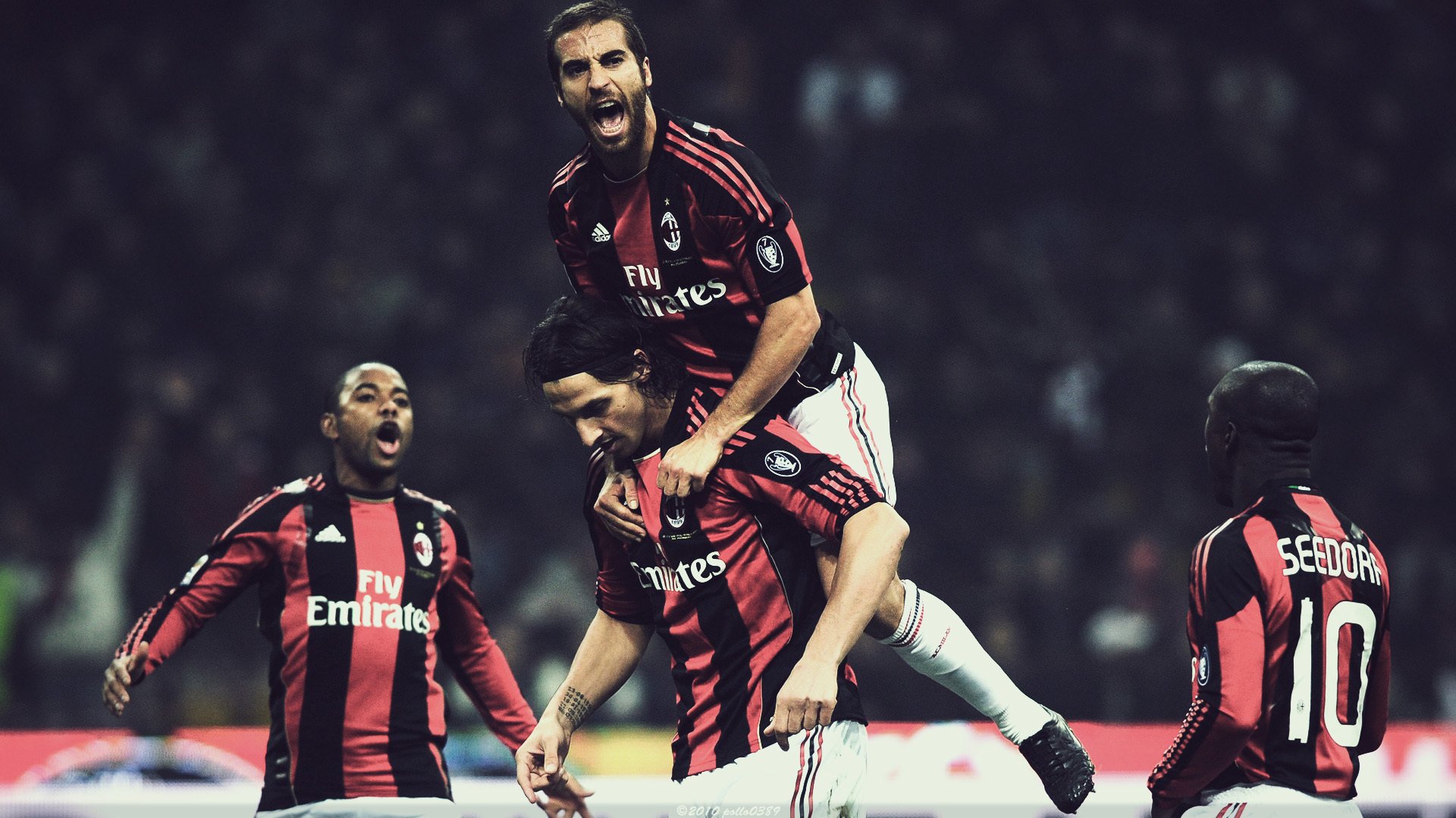 1920x1200 milano 2011 seedorf ibrahimovich flamini