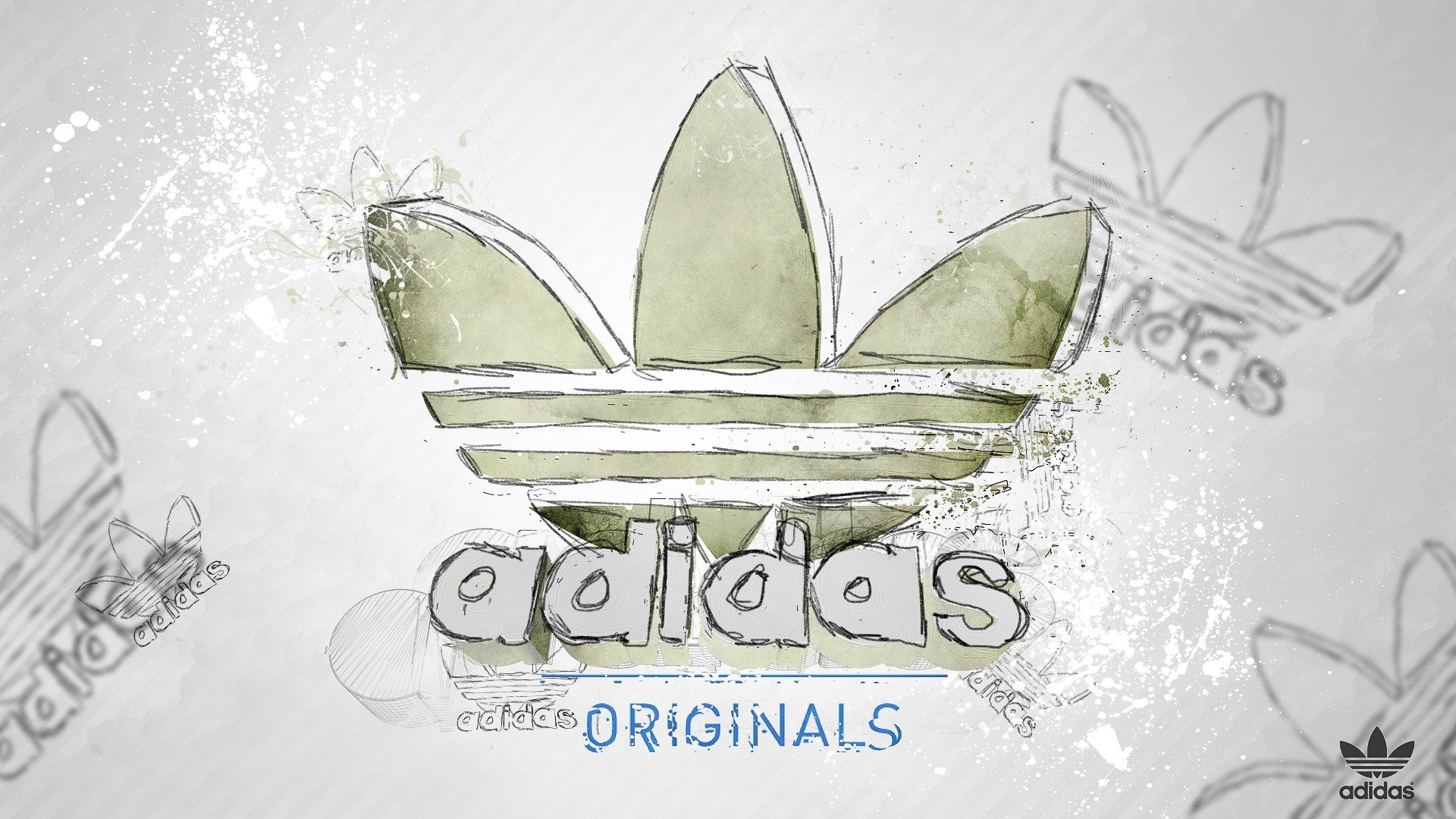 adidas originals sport style brand logo sign drawing sketch patterns lines brand logo image models lines 1920x1080