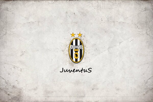 Logo della squadra di calcio della Juventus su sfondo grigio