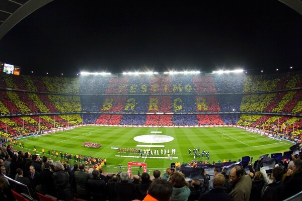 Camp Nou Stadium in Barcelona before the game