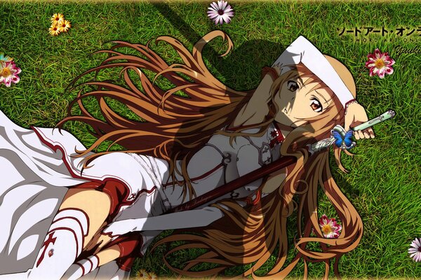 Anime Masters of the Sword online. Art with Asuna