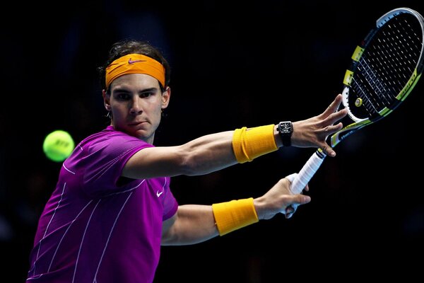 Tennis player Nadal during the throw