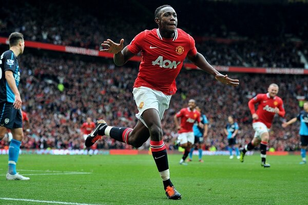 Partido de fútbol entre Arsenal y Manchester United