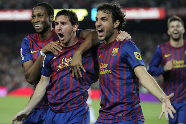 Emotions on the football field Messi, Fabregas