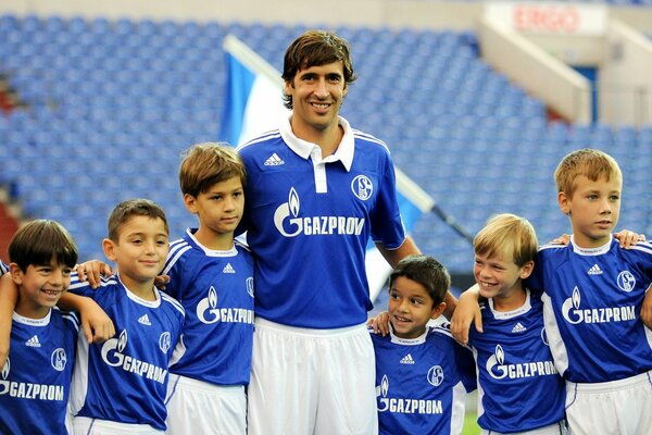 Captain of the national team with children