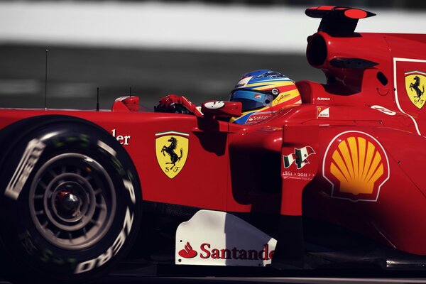 Ferrari car with branded emblems