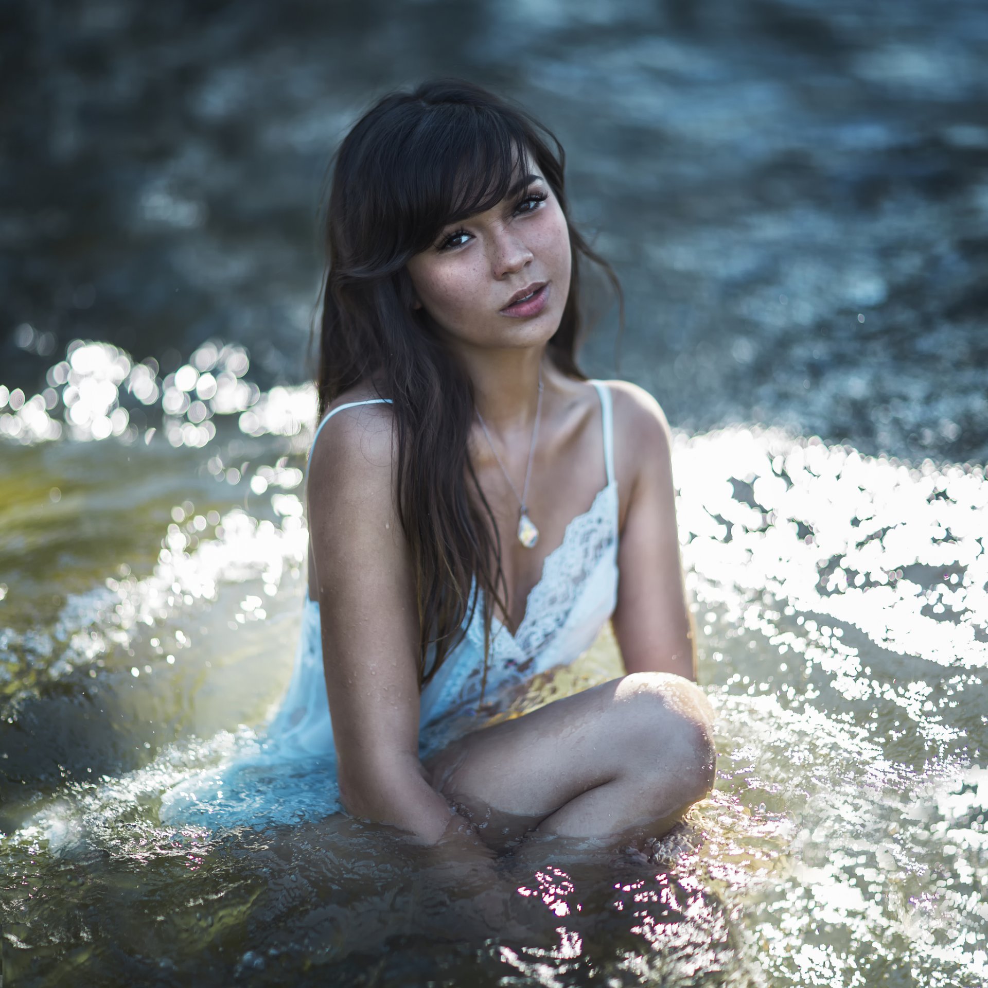 michelle cute freckles in water the photo fiend