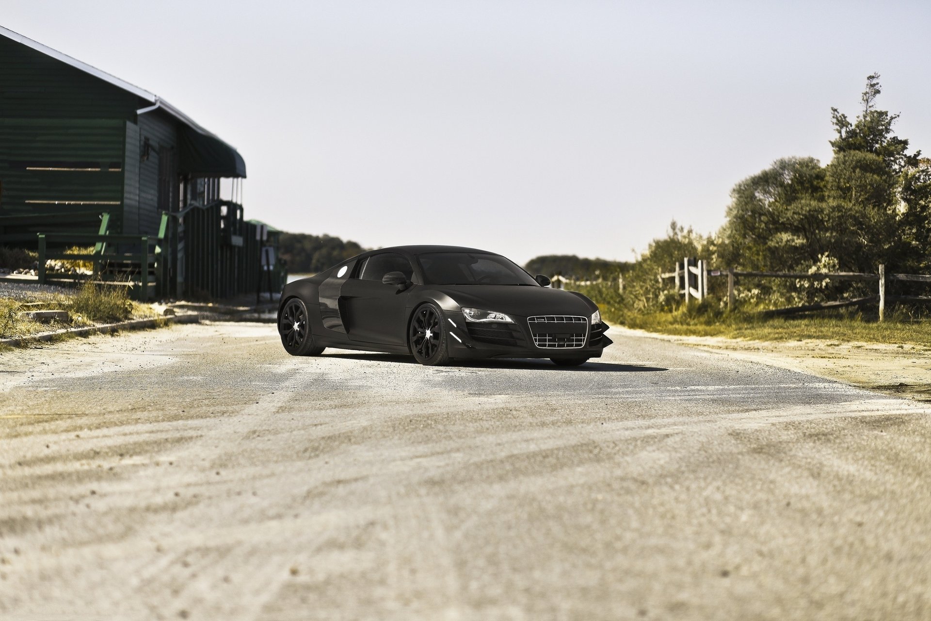 matt schwarz audi black matte r8 p8 vorderansicht audi schatten