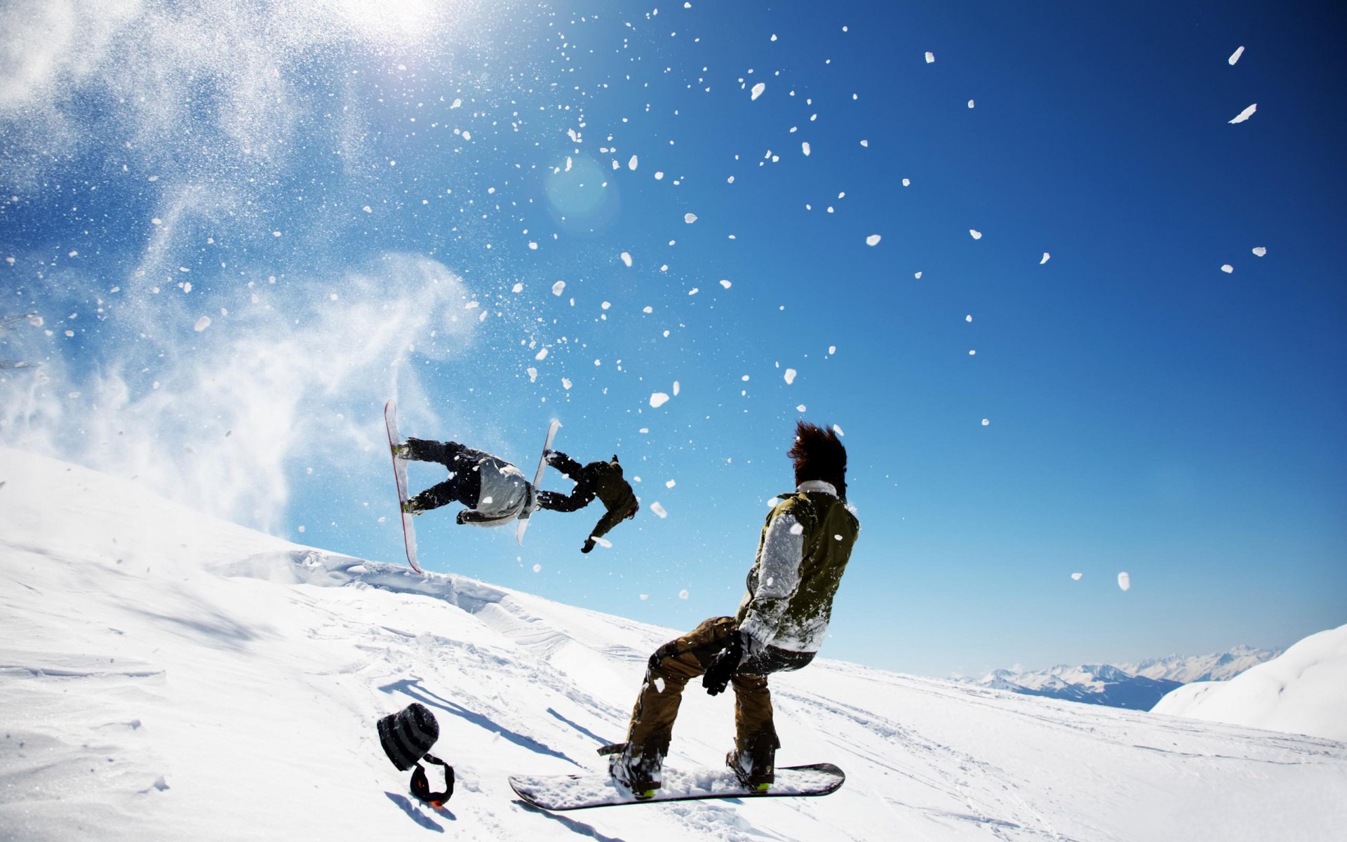 snowboard winter schnee himmel