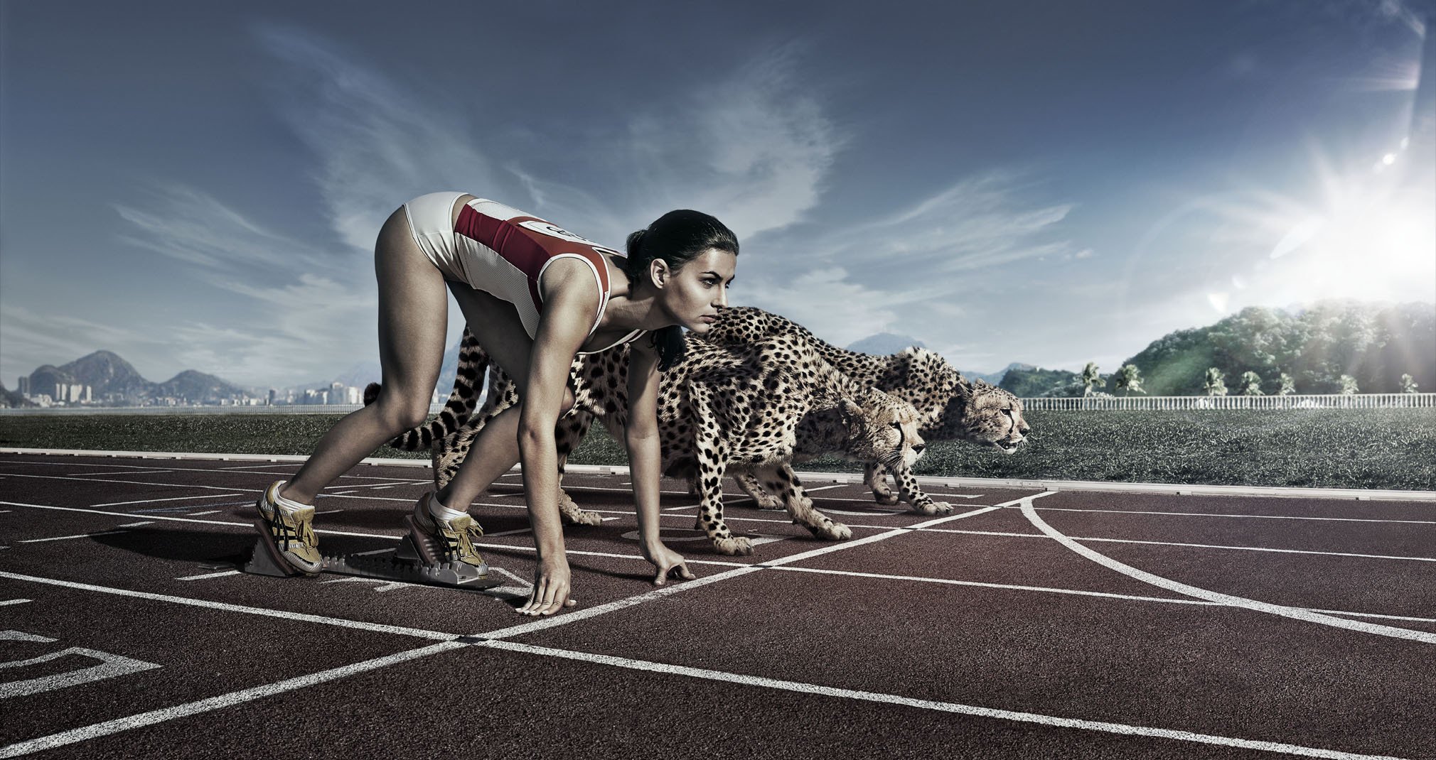 man cheetah running