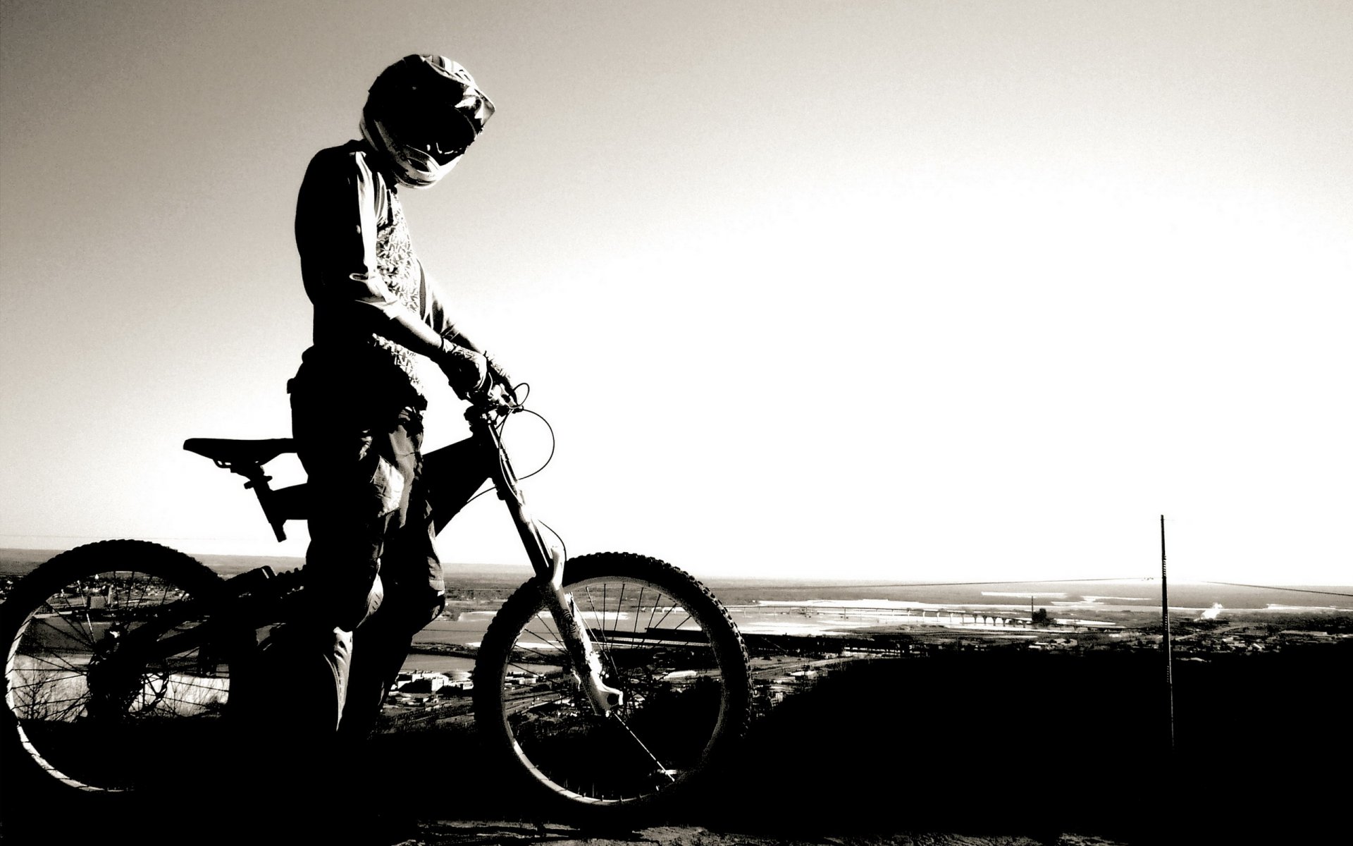 fahrrad helm horizont himmel