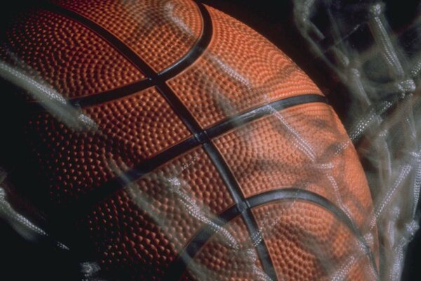 Ball. Basketball. On a black background