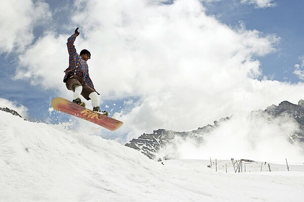 Sportler Snowboarder stellen sich kein Leben ohne Schnee vor