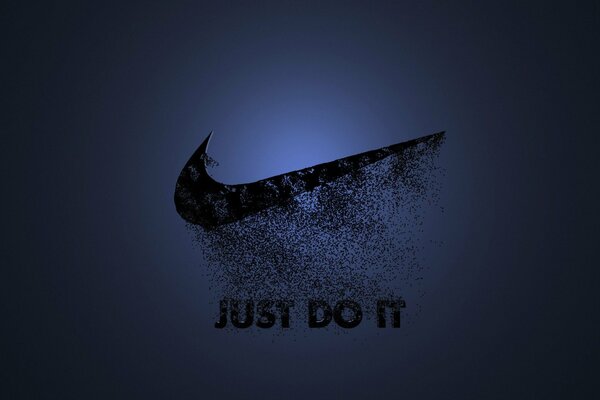 Nike art on a dark blue background