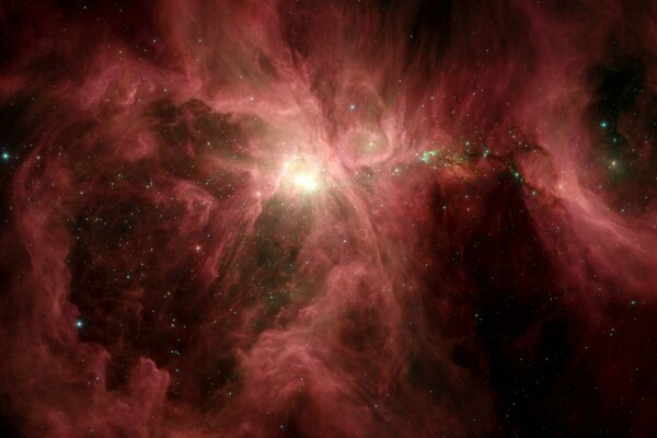 Mgławica Oriona w czerwonych kolorach