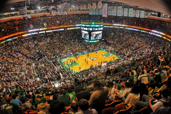 La gente ama il basket e i Boston Celtics in giardino