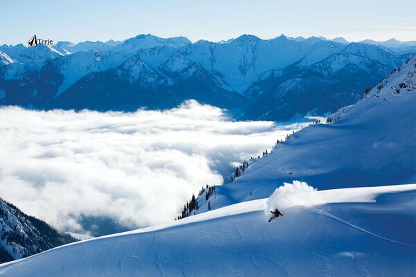 Snowboard auf blauem Hintergrund. Terrier