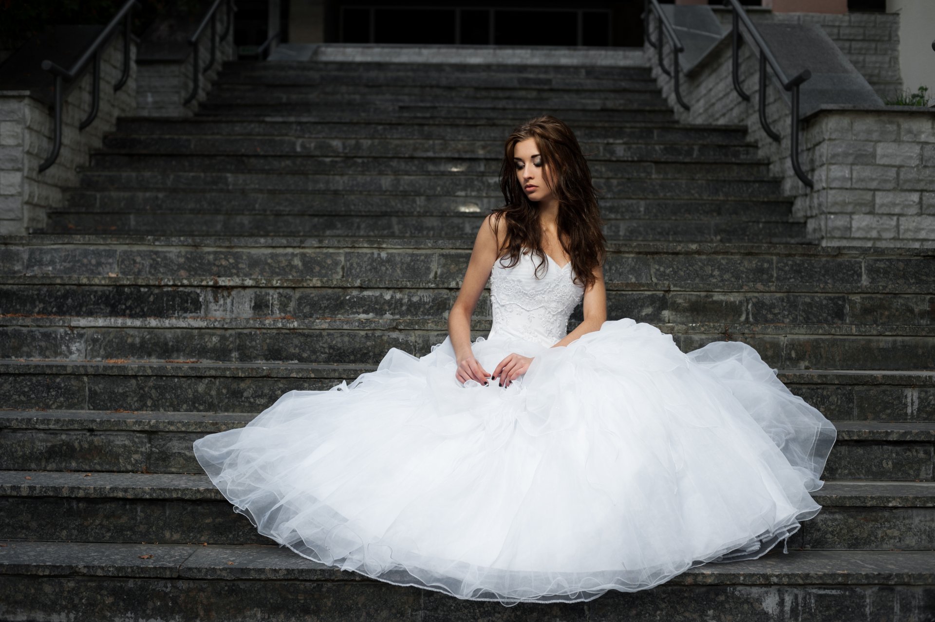 girl bride steps brides stair