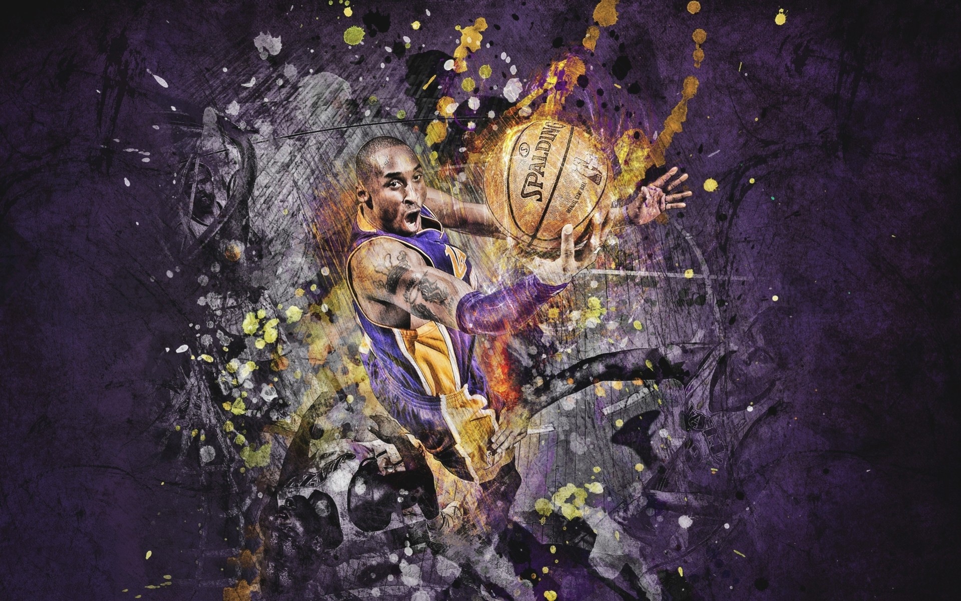 palding ballon lakers kobe basket-ball dessin joueur