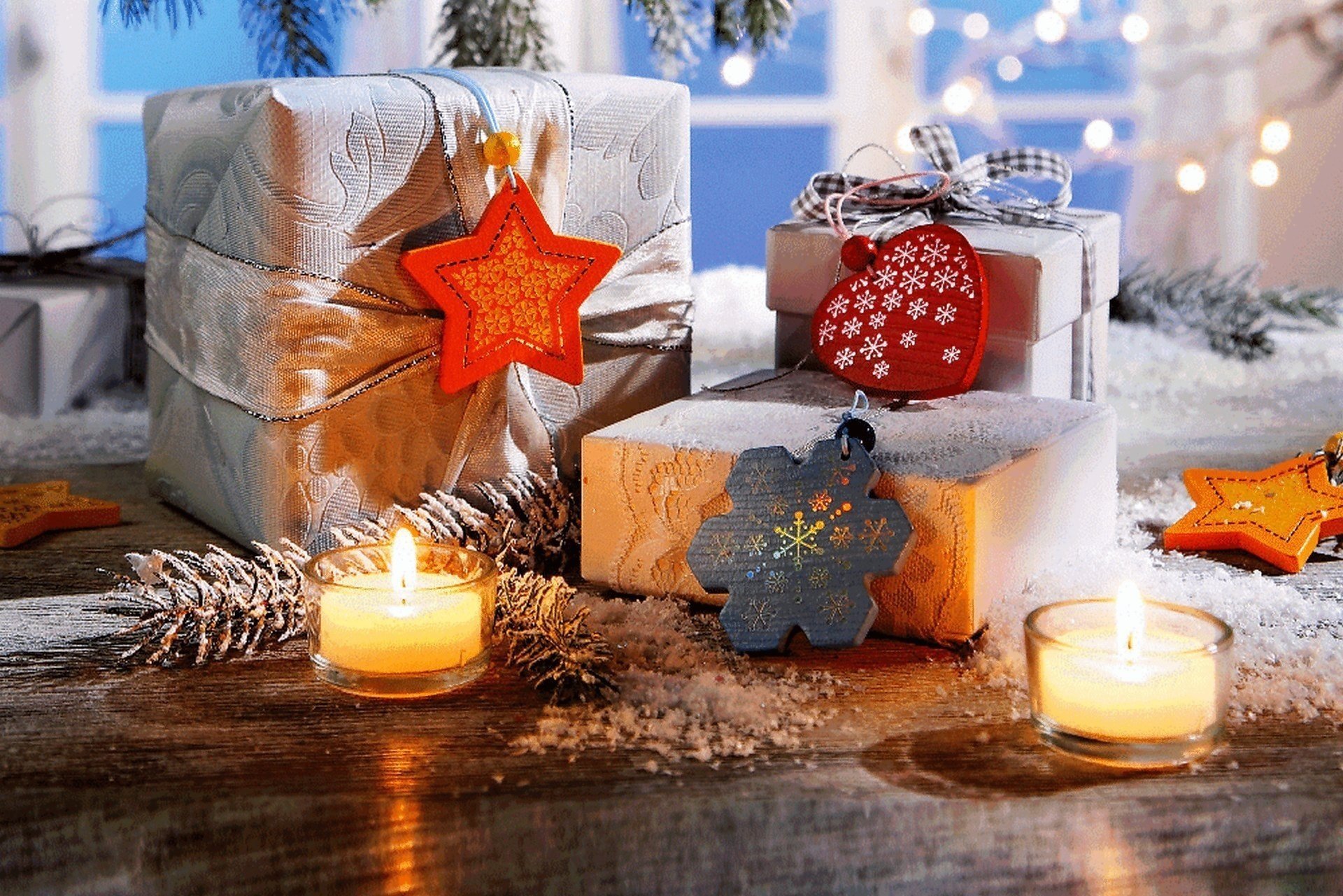 new year candles winter snow tape heart gifts snowflake christma