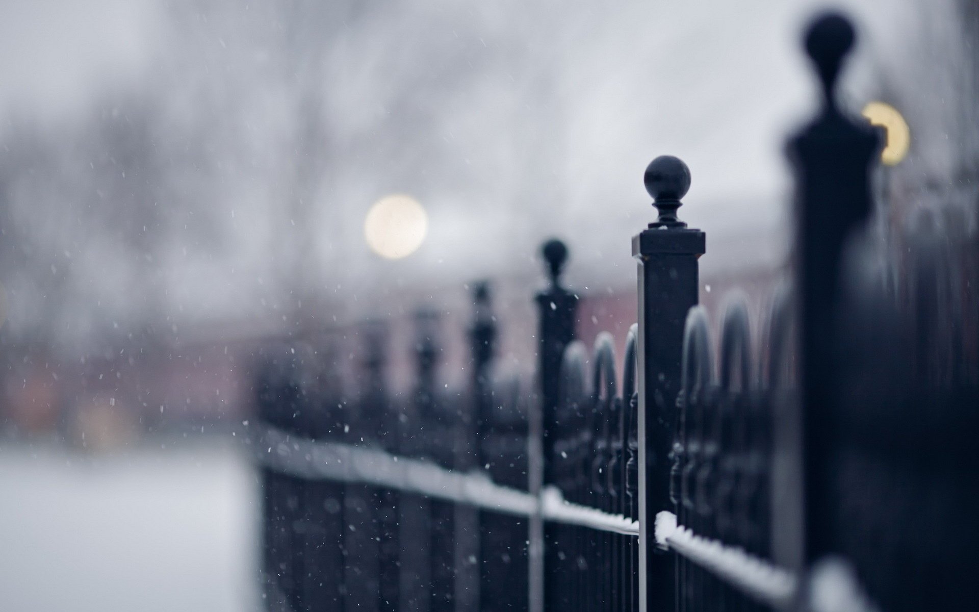 the fence street snow macro