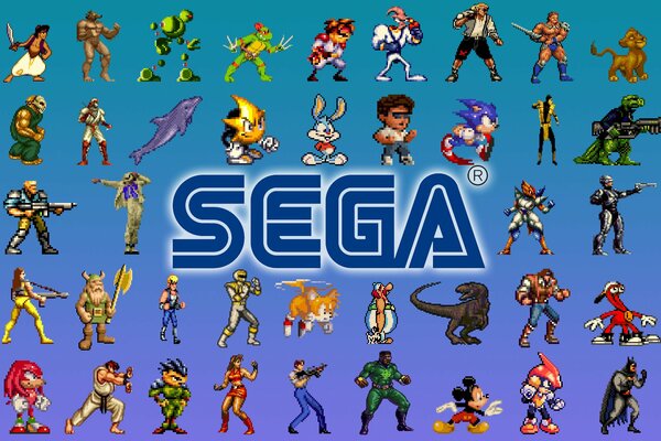 Pixelfiguren von Sega-Spielen