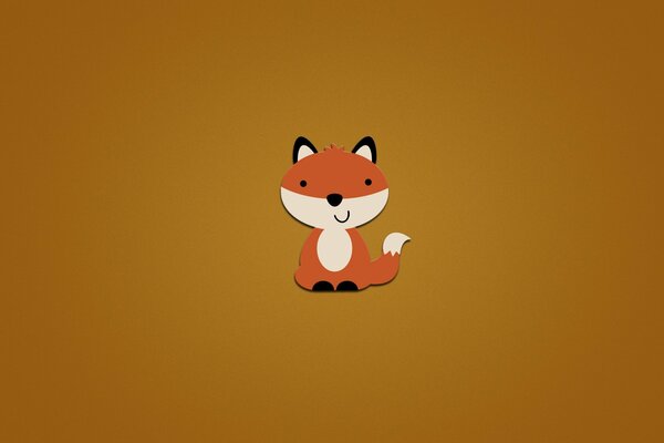 Cartoon fox smiles minimalism