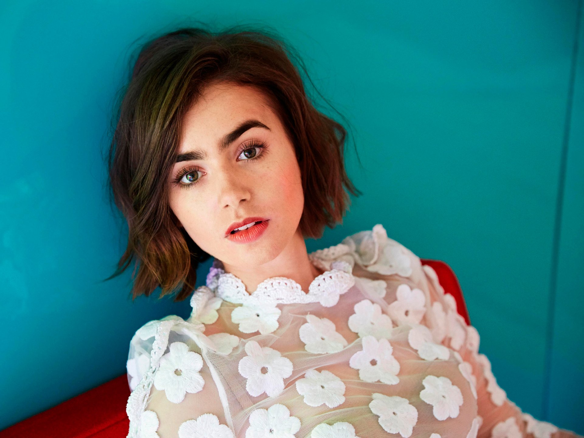 lily collins sesja zdjęciowa yahoo style