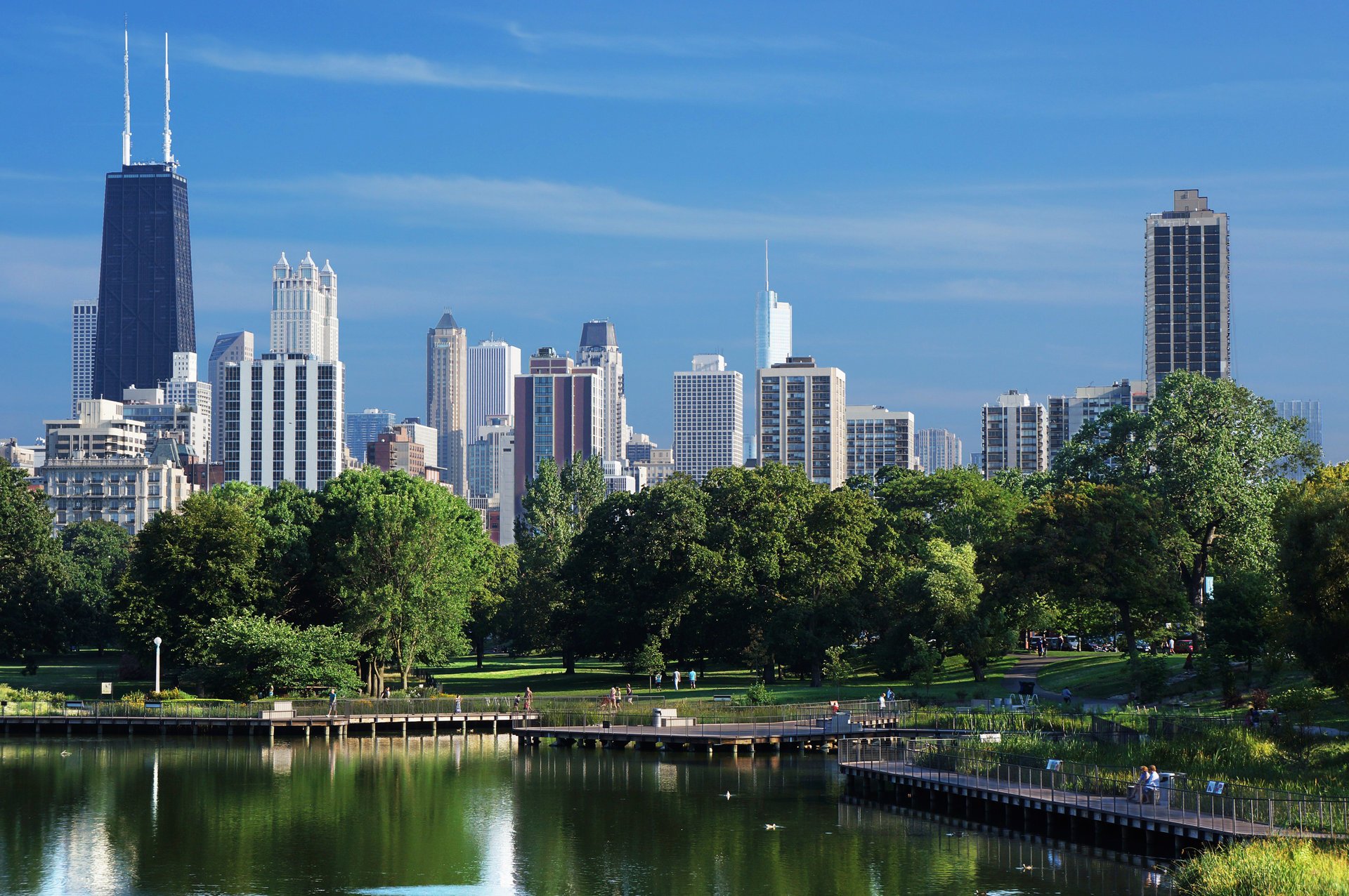 chicago чикаго вода небо usa мост небоскребы америка