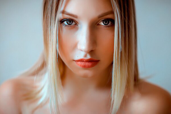 Portrait of a girl with makeup close-up