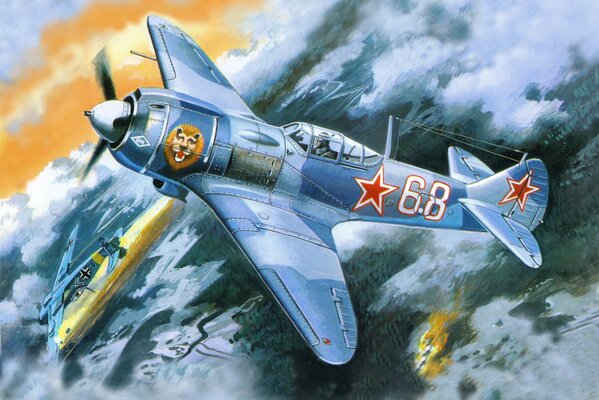 Воздушный бой советских самолетов