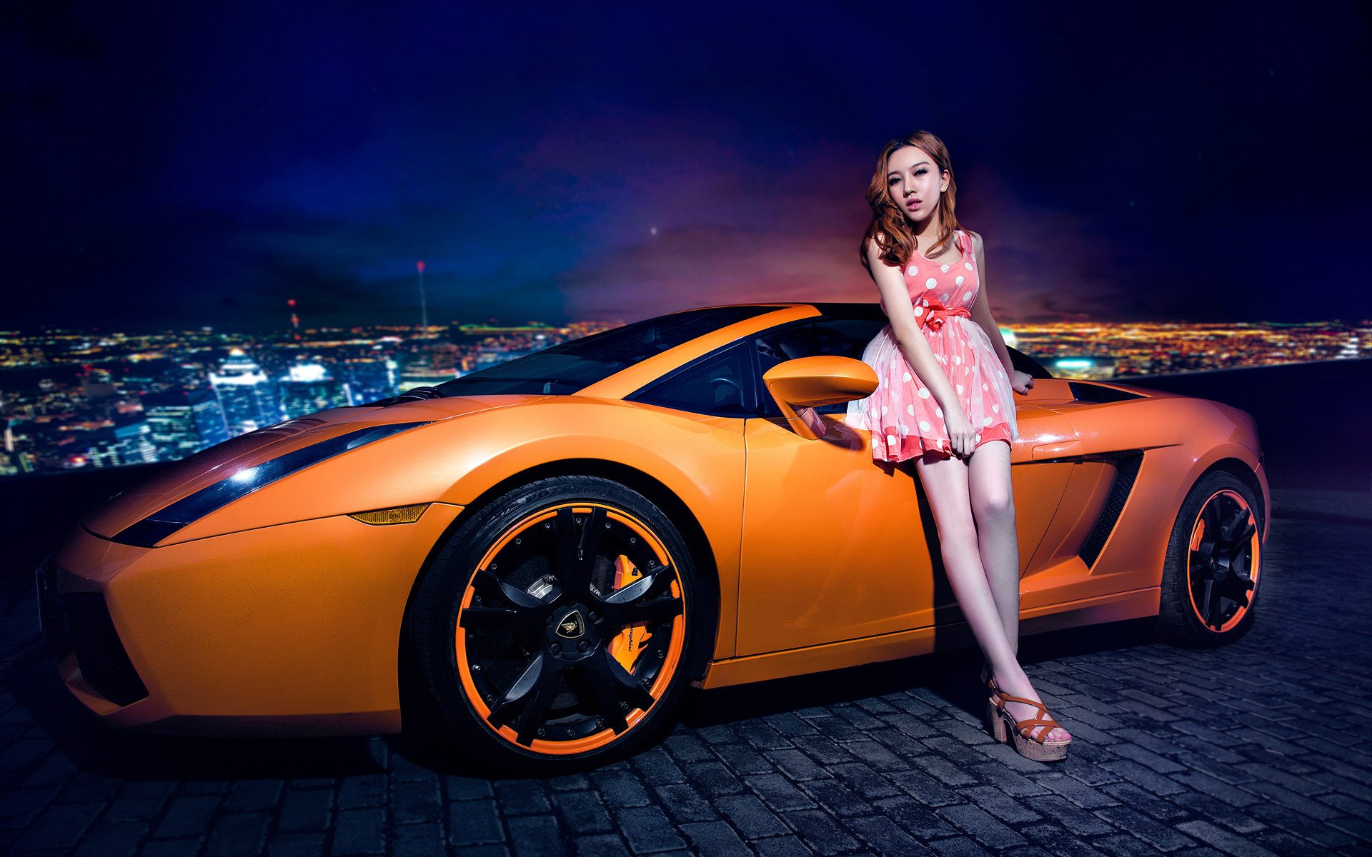 ragazza lamborghini gallardo asiatico coreano modelli modello macchina auto auto