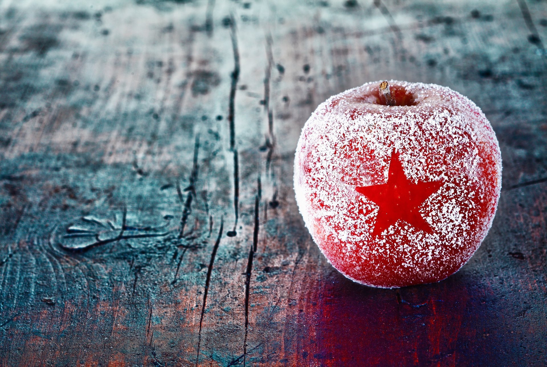 manzana rojo invierno estrella asterisco vacaciones