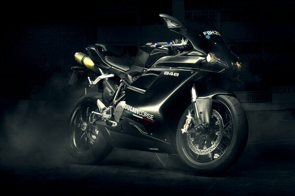 Sporty Black Motorcycle 848