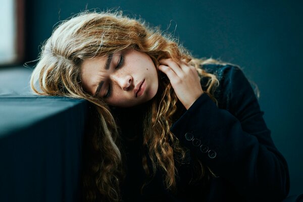 Portrait of a girl with freckles