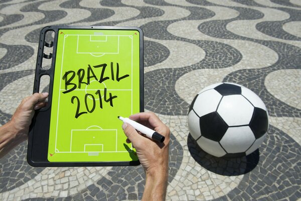 Football match during the World Cup in Brazil 2014