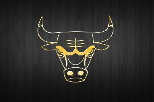 Emblem in the form of a bull on a dark background