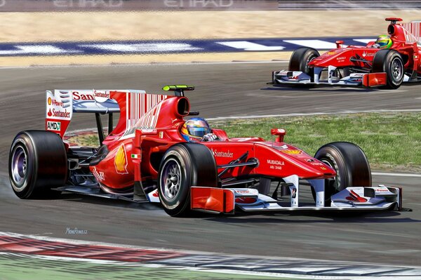 Figura del coche de carreras Ferrari F10 bólido