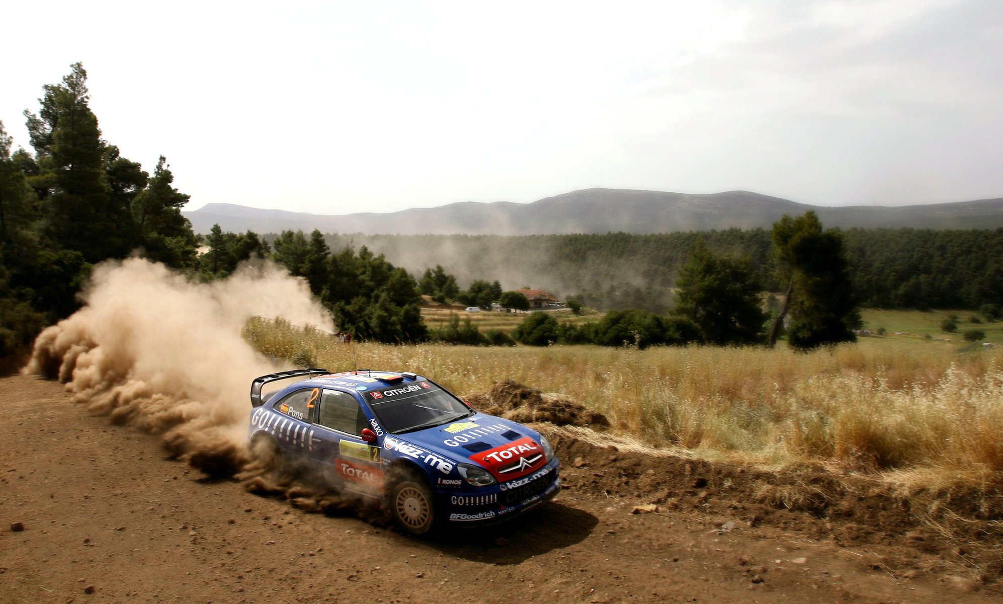 citroen auto dust sport xsara wrc samochód rajdowy niebieski rally