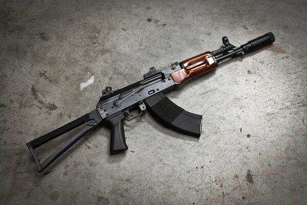 Kalashnikov assault rifle on a gray background