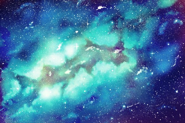 Kosmos gwiazdy fioletowy niebieski