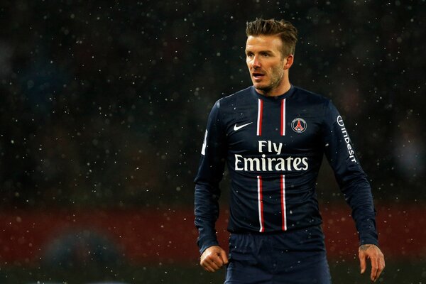 David Beckham on football in the rain